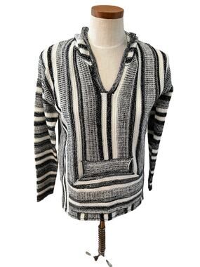 Rowen Baja beach hoodie black & white